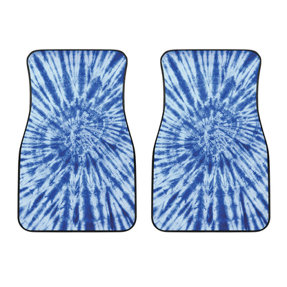 Blue Tie Dye Print Front Car Floor Mats