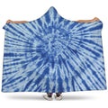 Blue Tie Dye Print Hooded Blanket