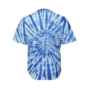 Blue Tie Dye Print Men's Baseball Jersey