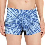 Blue Tie Dye Print Men's Boxer Briefs