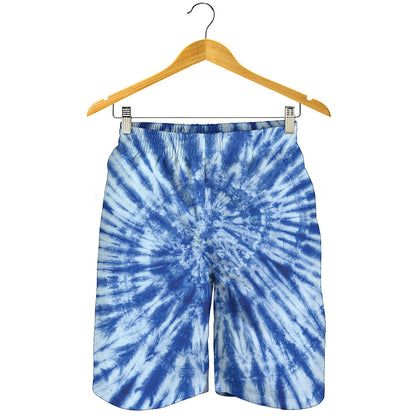Blue Tie Dye Print Men's Shorts