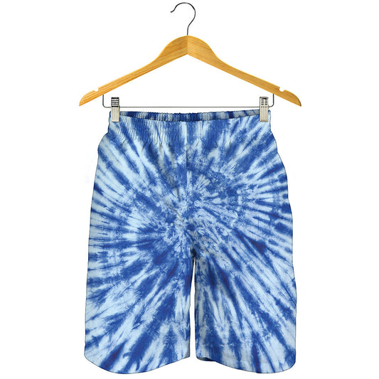 Blue Tie Dye Print Men's Shorts