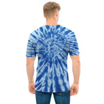 Blue Tie Dye Print Men's T-Shirt