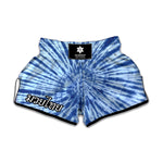 Blue Tie Dye Print Muay Thai Boxing Shorts