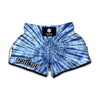 Blue Tie Dye Print Muay Thai Boxing Shorts