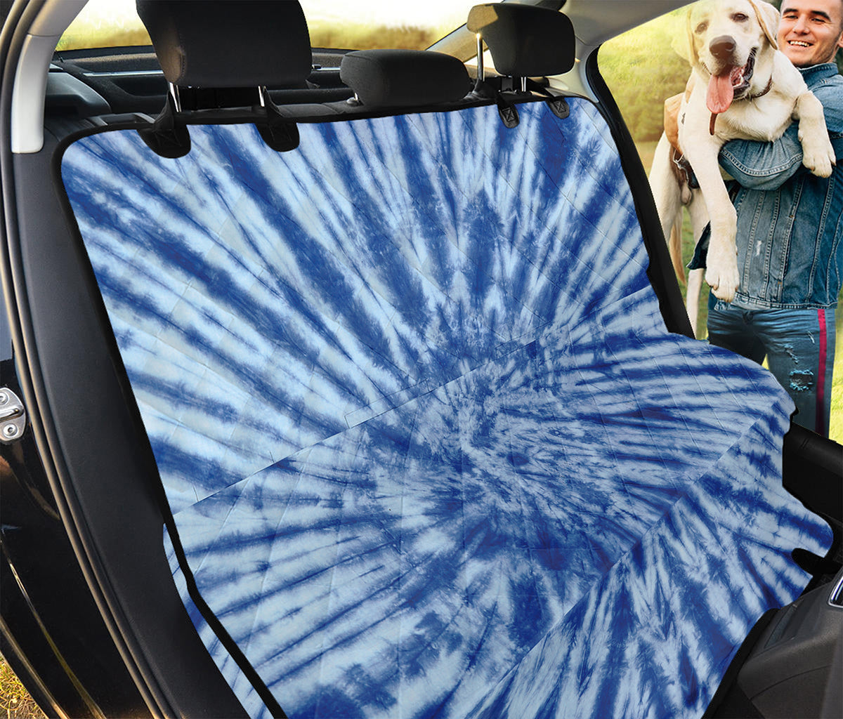 Blue Tie Dye Print Pet Car Back Seat Cover