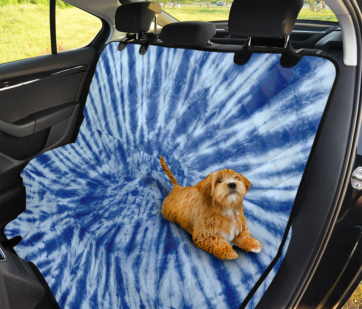 Blue Tie Dye Print Pet Car Back Seat Cover