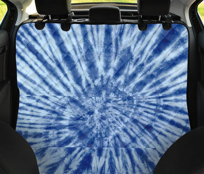 Blue Tie Dye Print Pet Car Back Seat Cover