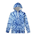 Blue Tie Dye Print Pullover Hoodie