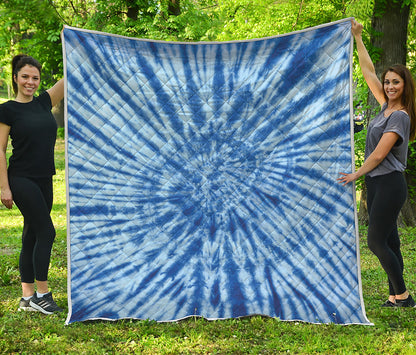 Blue Tie Dye Print Quilt