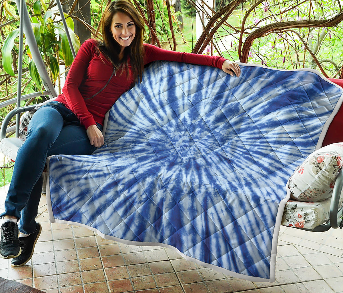 Blue Tie Dye Print Quilt