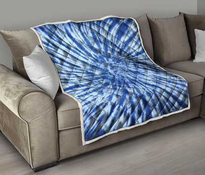 Blue Tie Dye Print Quilt
