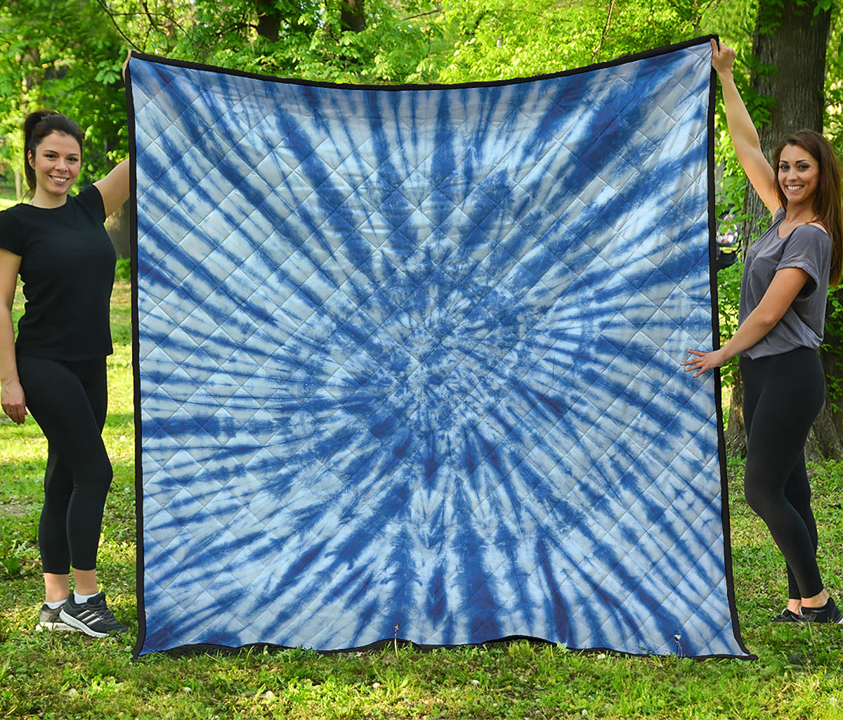 Blue Tie Dye Print Quilt