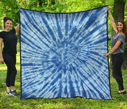 Blue Tie Dye Print Quilt