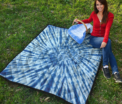 Blue Tie Dye Print Quilt