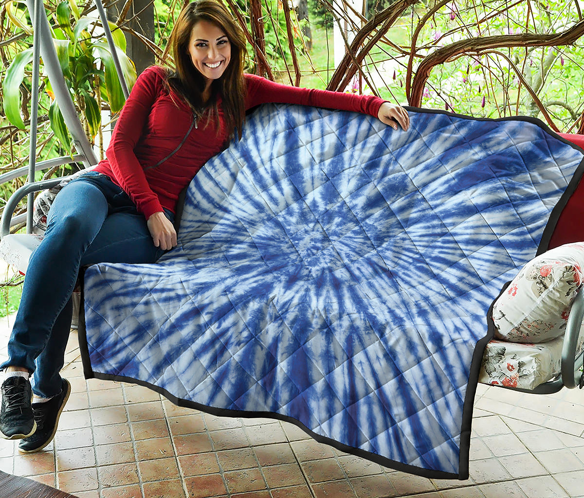 Blue Tie Dye Print Quilt