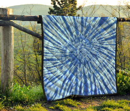 Blue Tie Dye Print Quilt