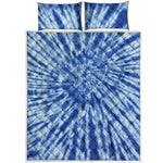 Blue Tie Dye Print Quilt Bed Set