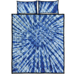 Blue Tie Dye Print Quilt Bed Set