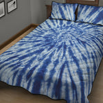 Blue Tie Dye Print Quilt Bed Set