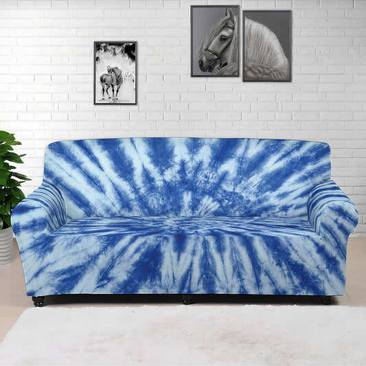 Blue Tie Dye Print Sofa Cover