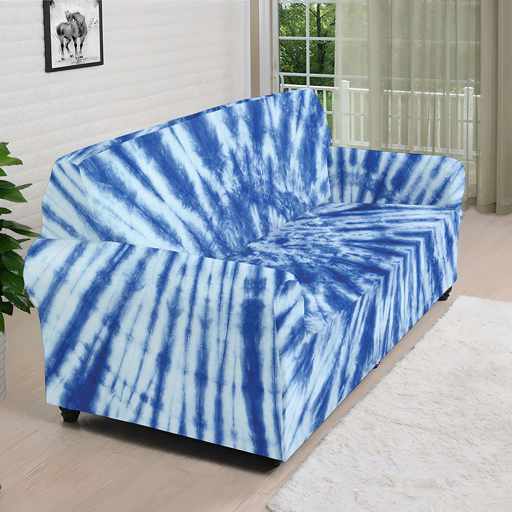 Blue Tie Dye Print Sofa Cover