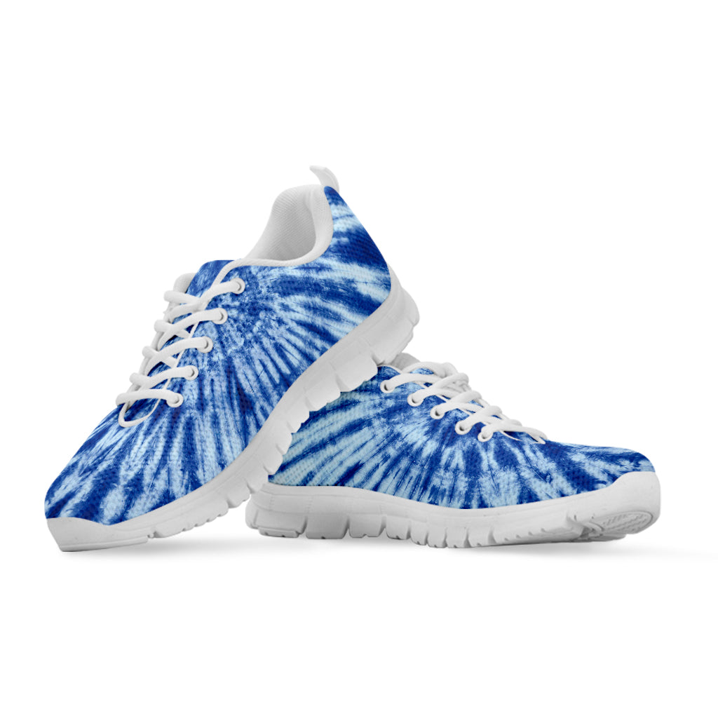 Blue Tie Dye Print White Sneakers
