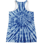 Blue Tie Dye Print Women's Racerback Tank Top