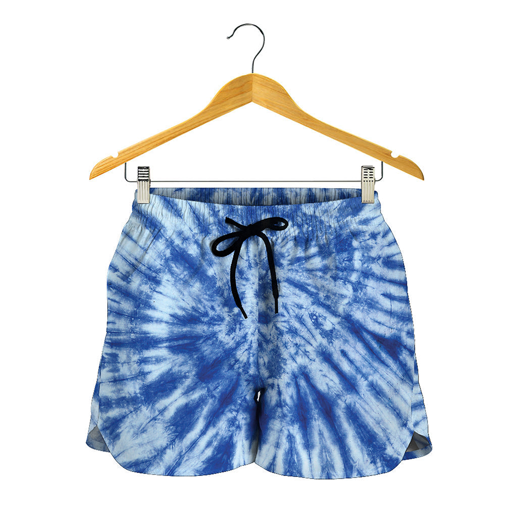 Blue Tie Dye Print Women's Shorts