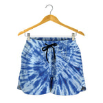 Blue Tie Dye Print Women's Shorts