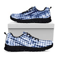 Blue Tie Dye Shibori Print Black Running Shoes