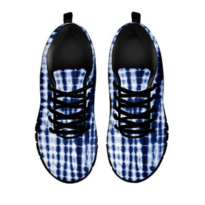 Blue Tie Dye Shibori Print Black Sneakers