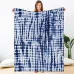 Blue Tie Dye Shibori Print Blanket