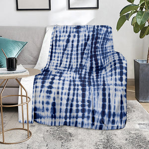 Blue Tie Dye Shibori Print Blanket