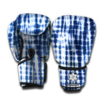 Blue Tie Dye Shibori Print Boxing Gloves