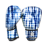 Blue Tie Dye Shibori Print Boxing Gloves