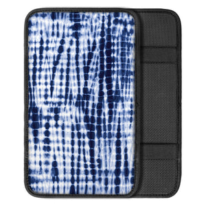 Blue Tie Dye Shibori Print Car Center Console Cover