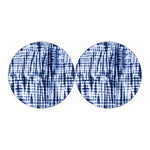 Blue Tie Dye Shibori Print Car Coasters