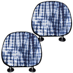 Blue Tie Dye Shibori Print Car Headrest Covers