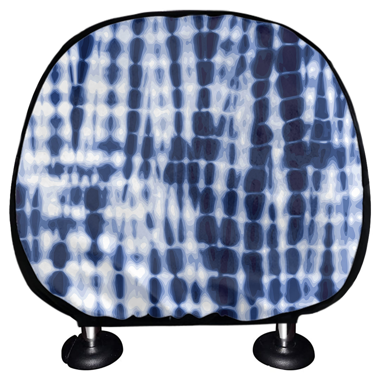 Blue Tie Dye Shibori Print Car Headrest Covers