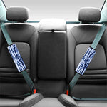 Blue Tie Dye Shibori Print Car Seat Belt Covers