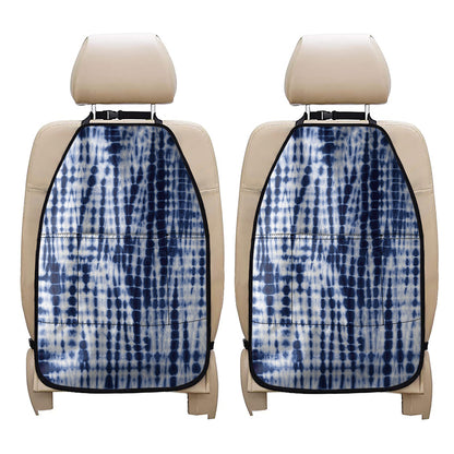 Blue Tie Dye Shibori Print Car Seat Organizers