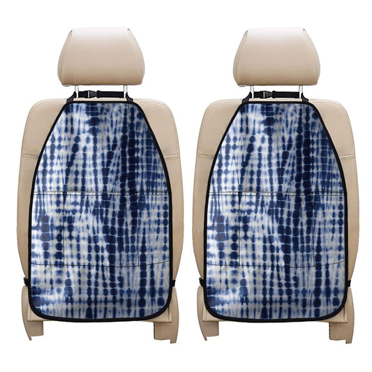 Blue Tie Dye Shibori Print Car Seat Organizers