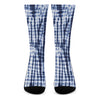 Blue Tie Dye Shibori Print Crew Socks