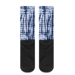 Blue Tie Dye Shibori Print Crew Socks