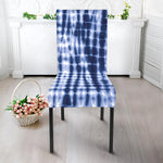Blue Tie Dye Shibori Print Dining Chair Slipcover