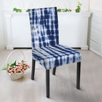 Blue Tie Dye Shibori Print Dining Chair Slipcover
