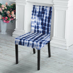 Blue Tie Dye Shibori Print Dining Chair Slipcover