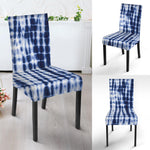 Blue Tie Dye Shibori Print Dining Chair Slipcover