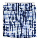 Blue Tie Dye Shibori Print Duvet Cover Bedding Set